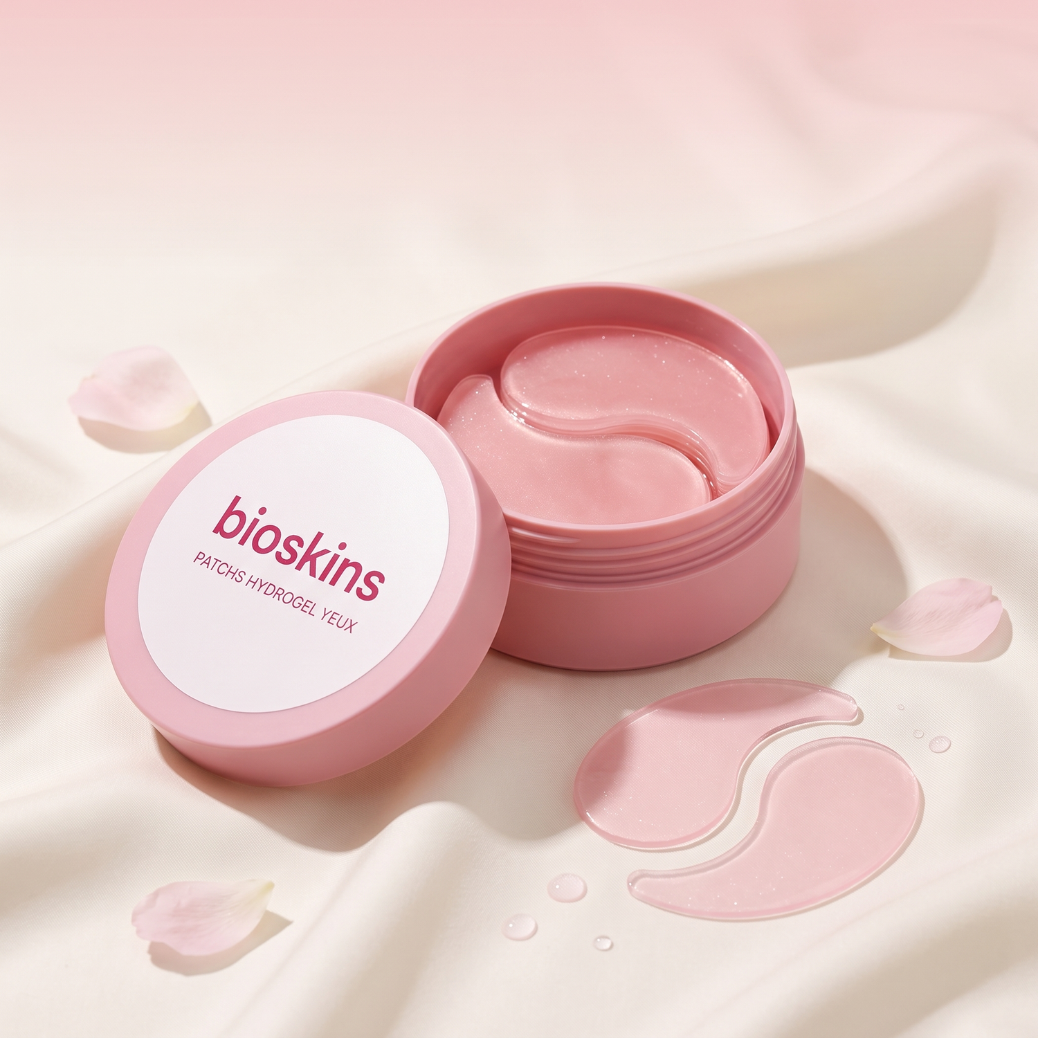 Patchs hydrogel yeux bioskins - pot ouvert et patchs
