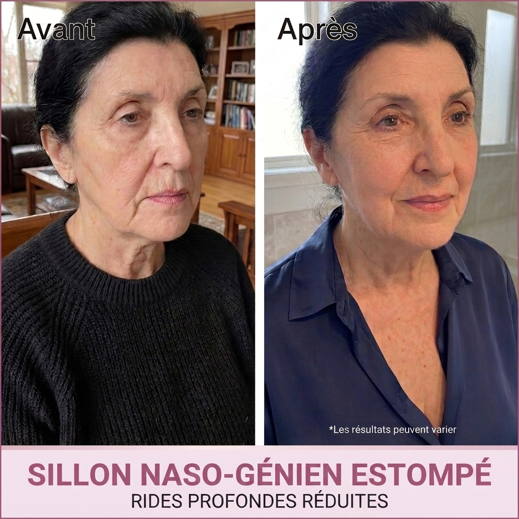 Avant / Après — sillons nasogéniens estompés